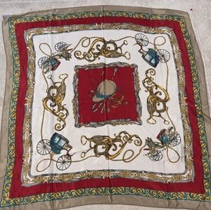 Vintage Elegant Red Carriage Scarf